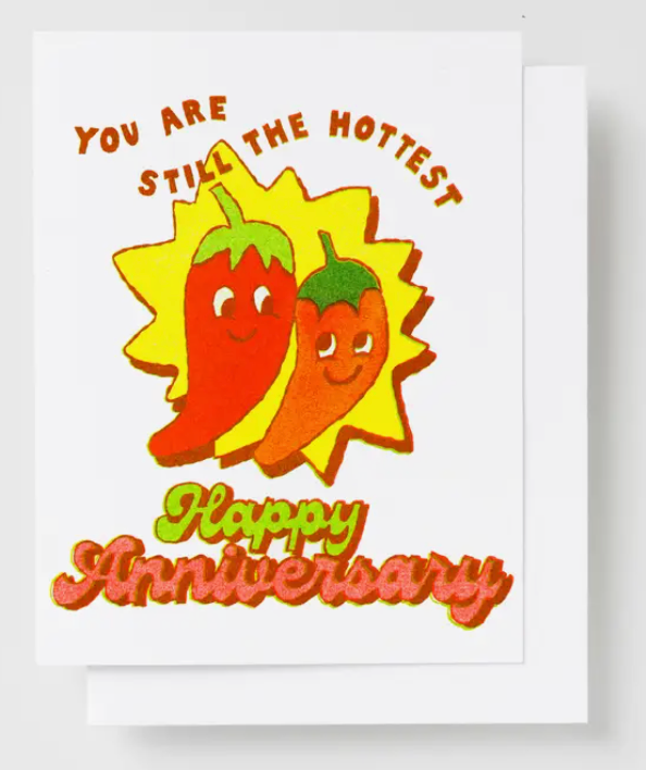 Still the Hottest Happy Anniversary Risograph Card