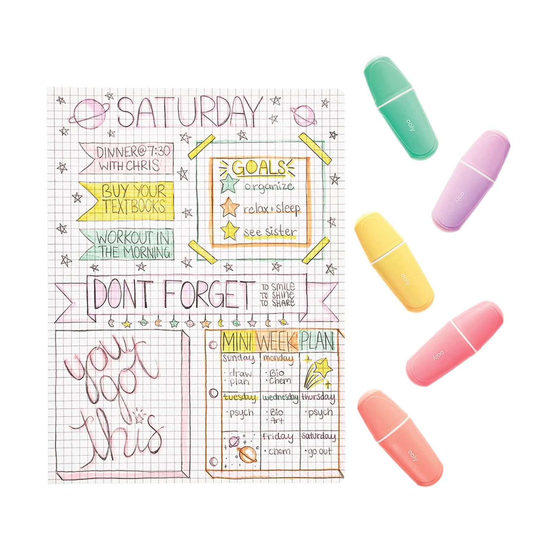 Le Bonbon Pâtisserie Pastel Highlighters - Set of 5