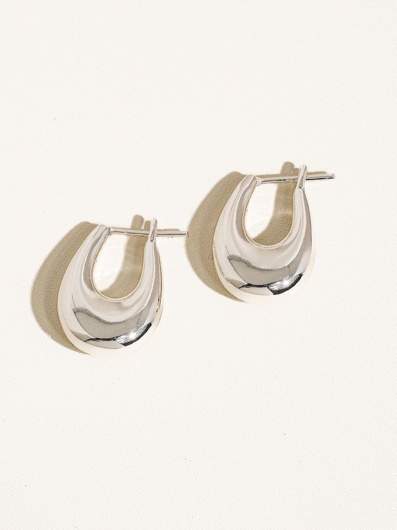 Quinn Classic Silver Droplet Hoop Earrings