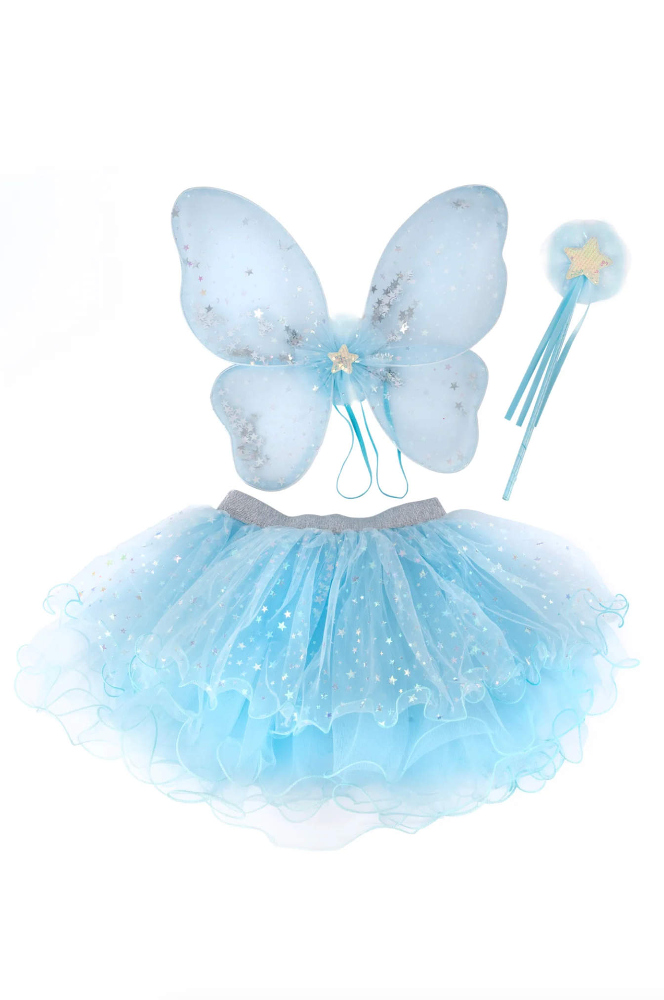 Iridescent Celestial Fairy Wings, Tutu & Wand Set 4-6