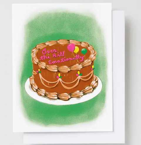 Over The Hill Emotionally Risograph Card