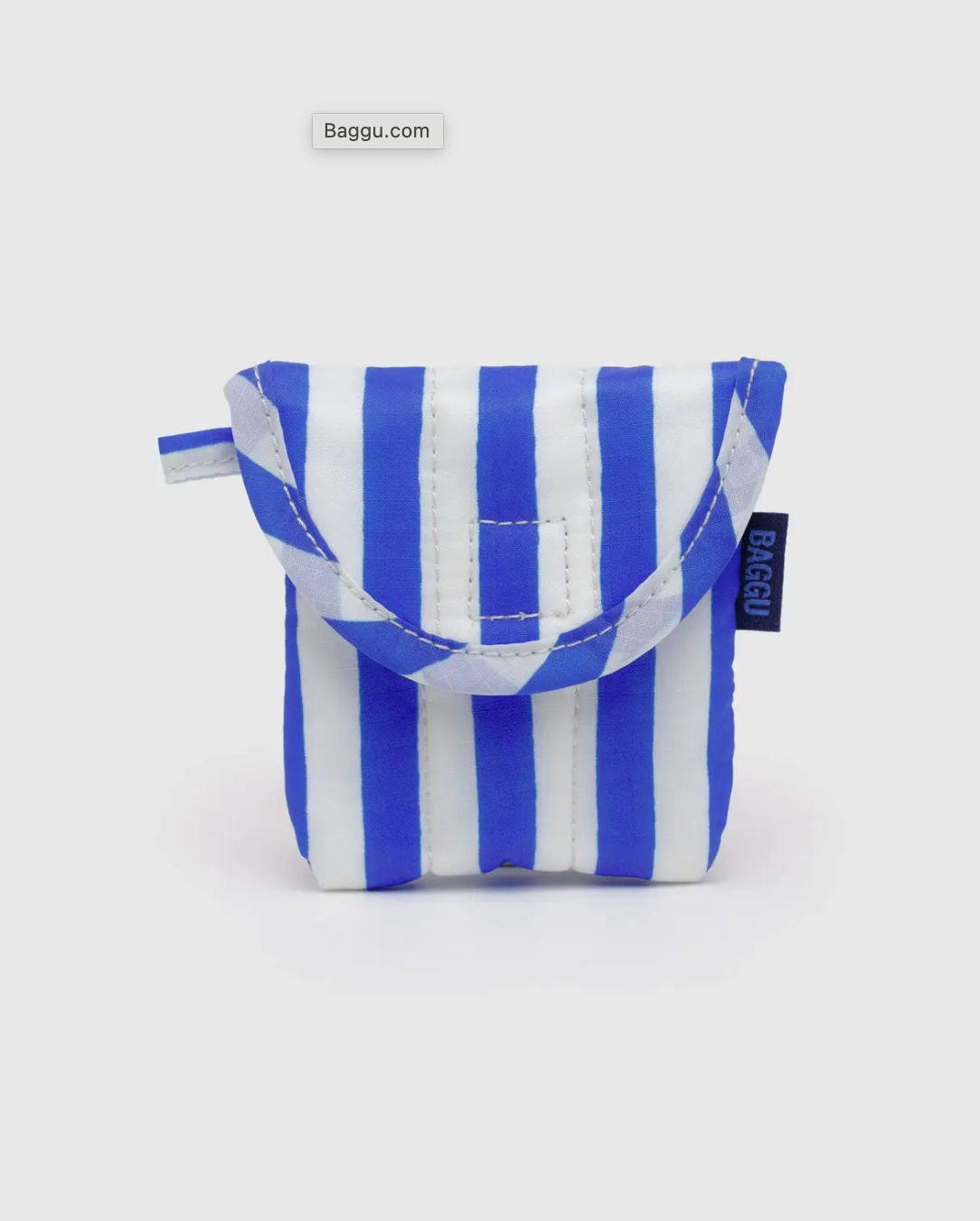 Puffy Earbuds Case - Blue Painted Stripe