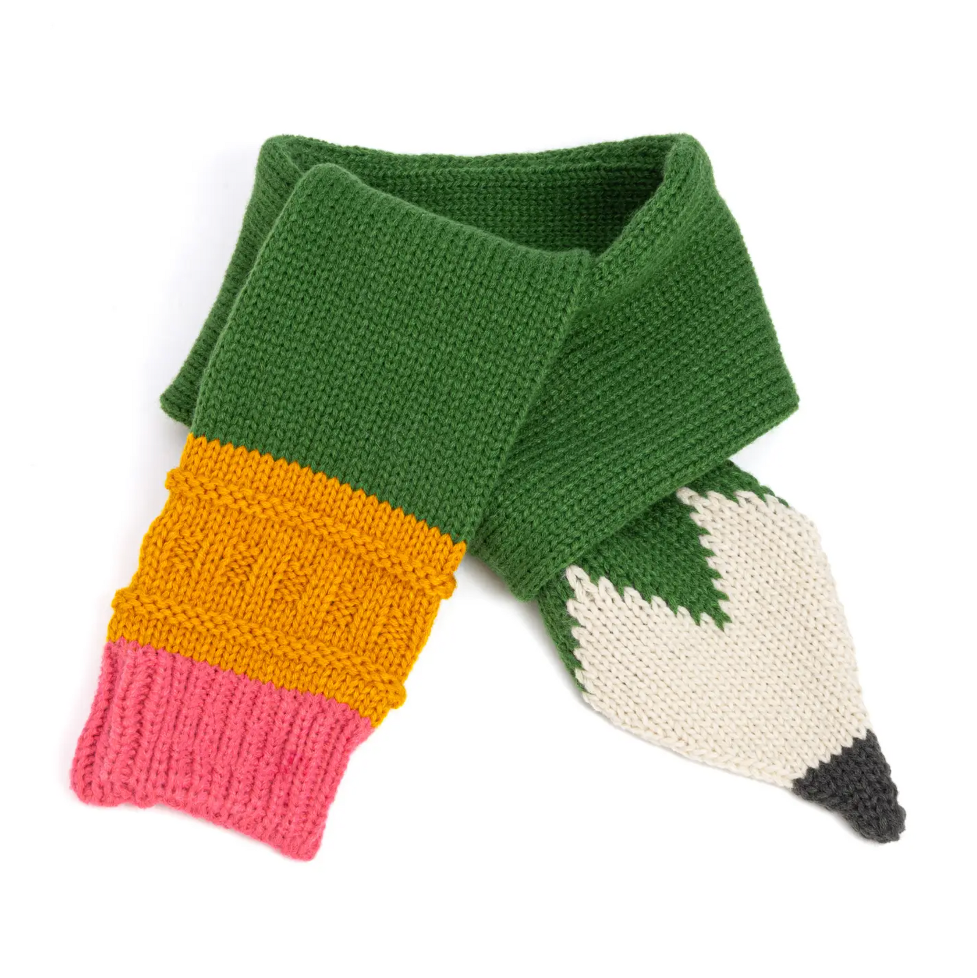 Kids Knitted Scarf- Pencil - Forest Green