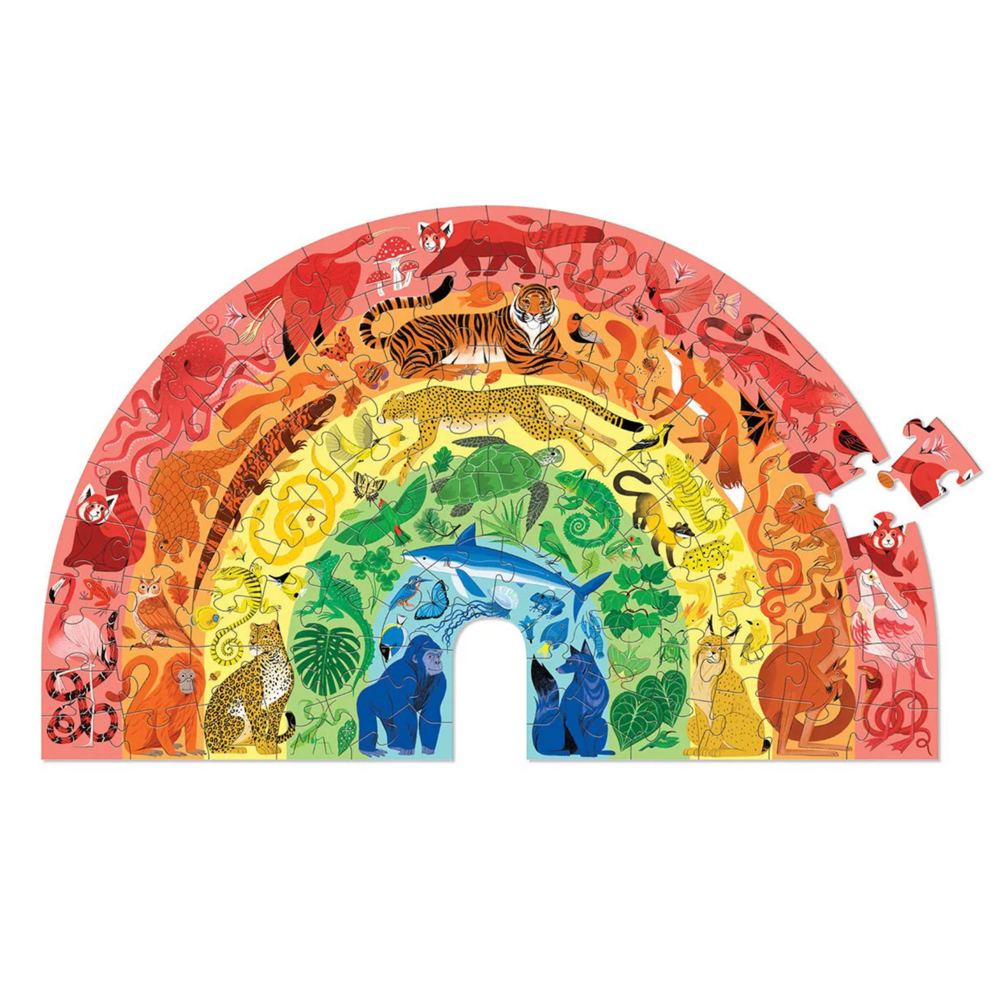 100 Pc Shaped Box Rainbow Animals