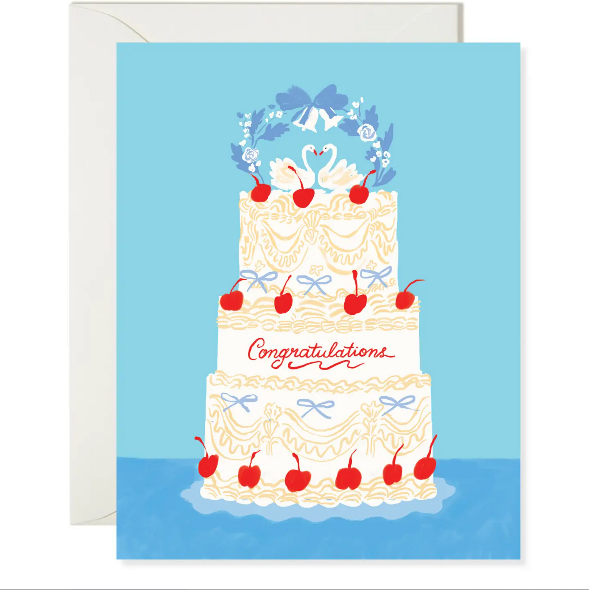 Swan Wedding Cake Card