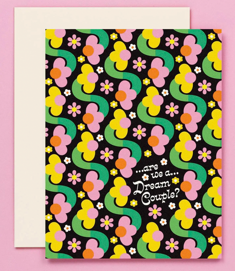 Dream Couple Floral Pattern Love or Anniversary Card