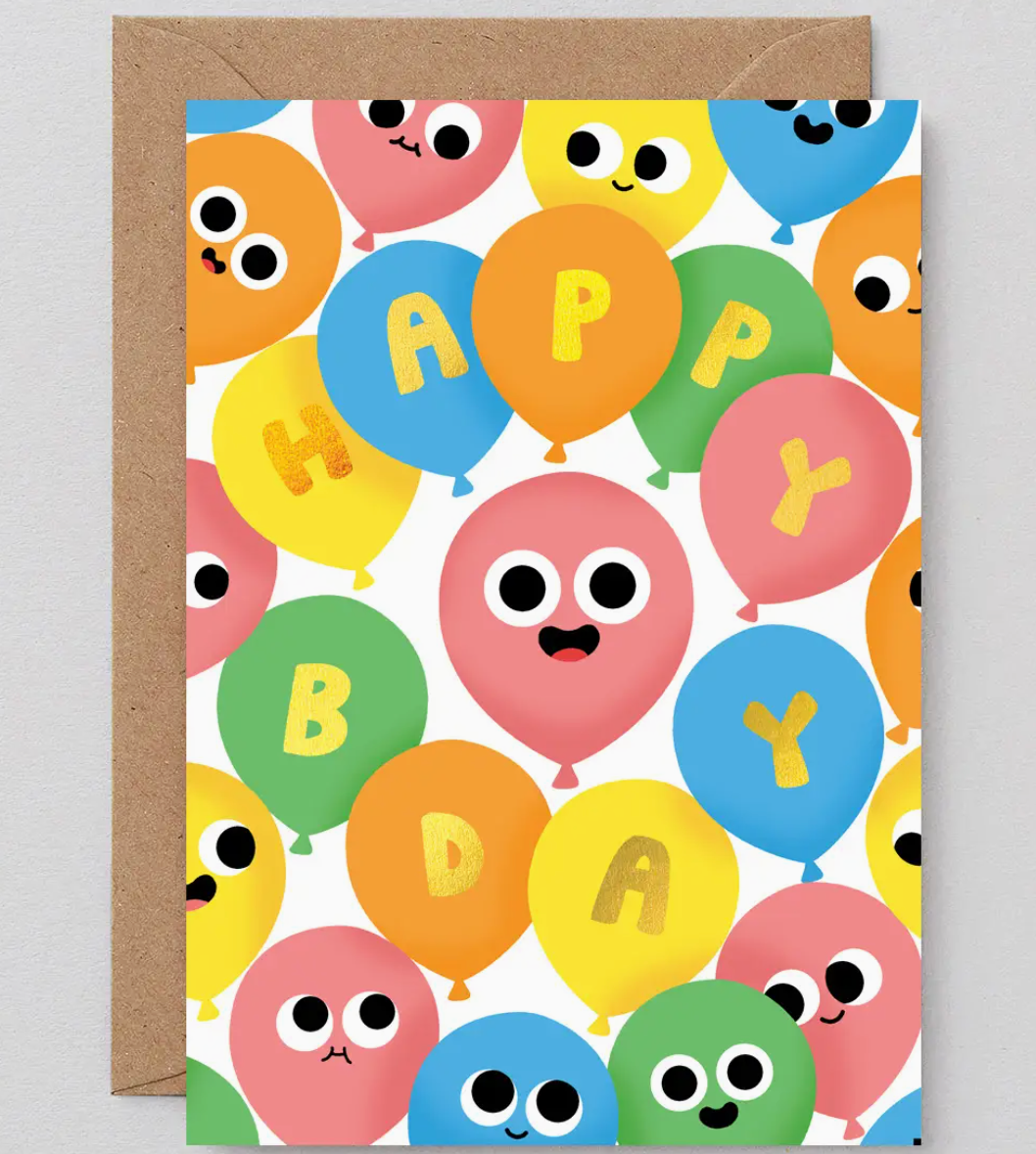 'happy Bday Balloons' Greetings Card