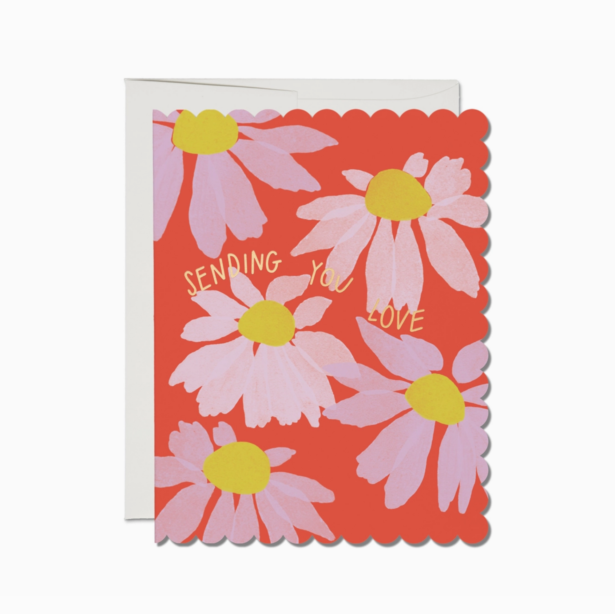 Scalloped Coneflower Sympathy Card