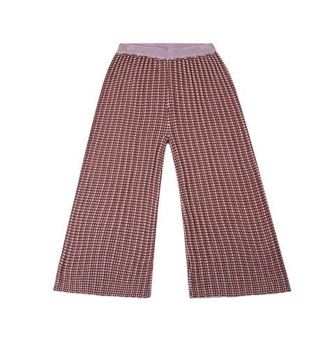Wide Leg Trousers Light Mauve/Choco