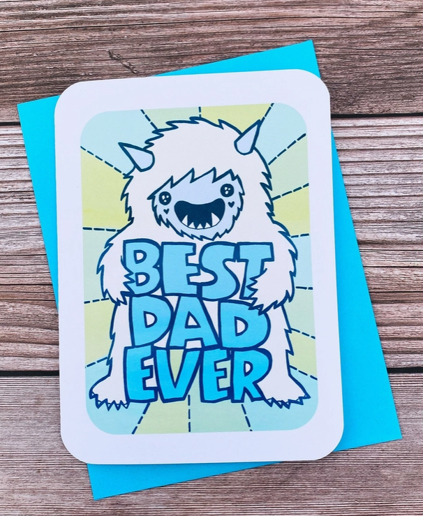Best Dad Ever Yeti Father's Day Card
