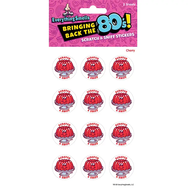 Cherry Jiggle Scratch & Sniff Stickers
