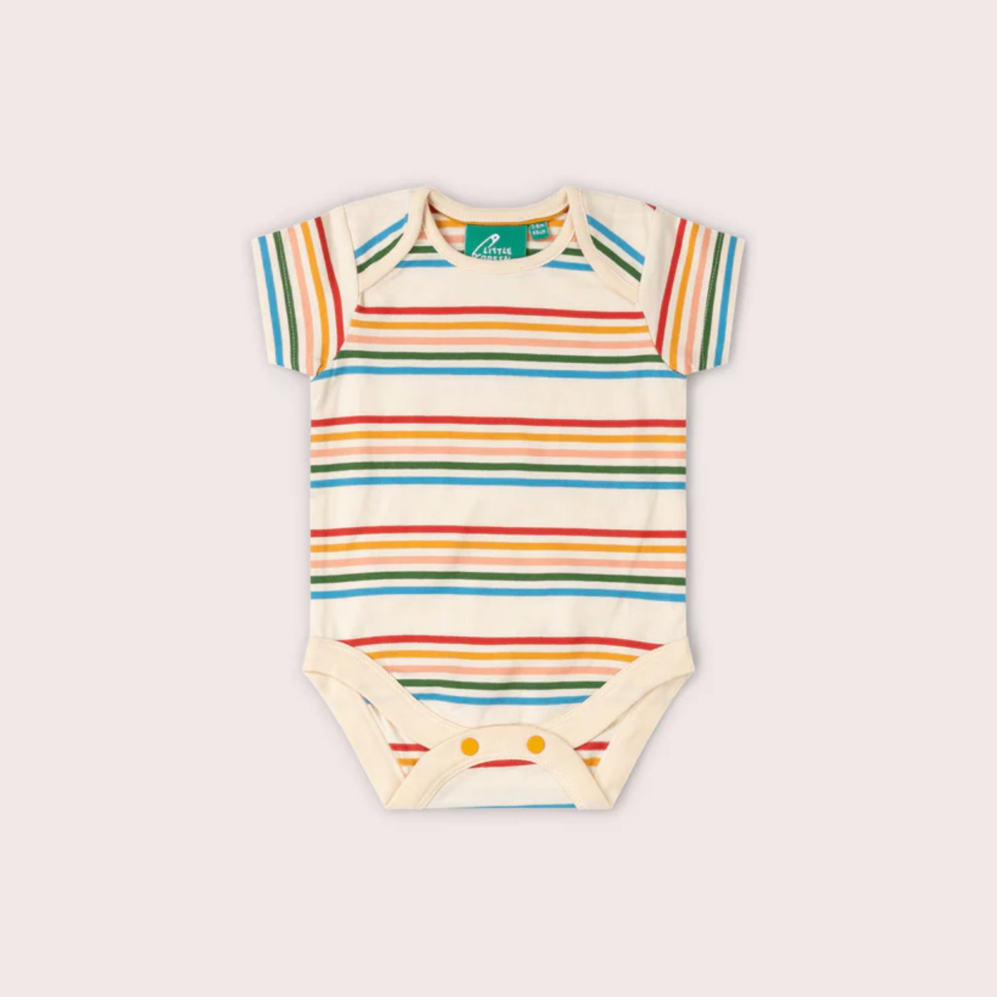 Vintage Rainbows Striped Organic Baby Bodysuit