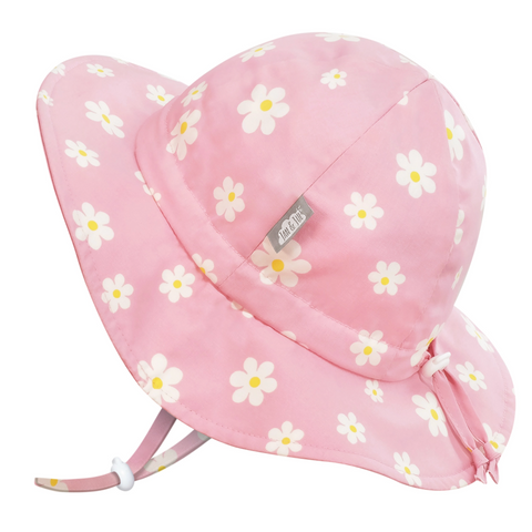 Pink Daisy | Cotton Floppy Sun Hat (Small)