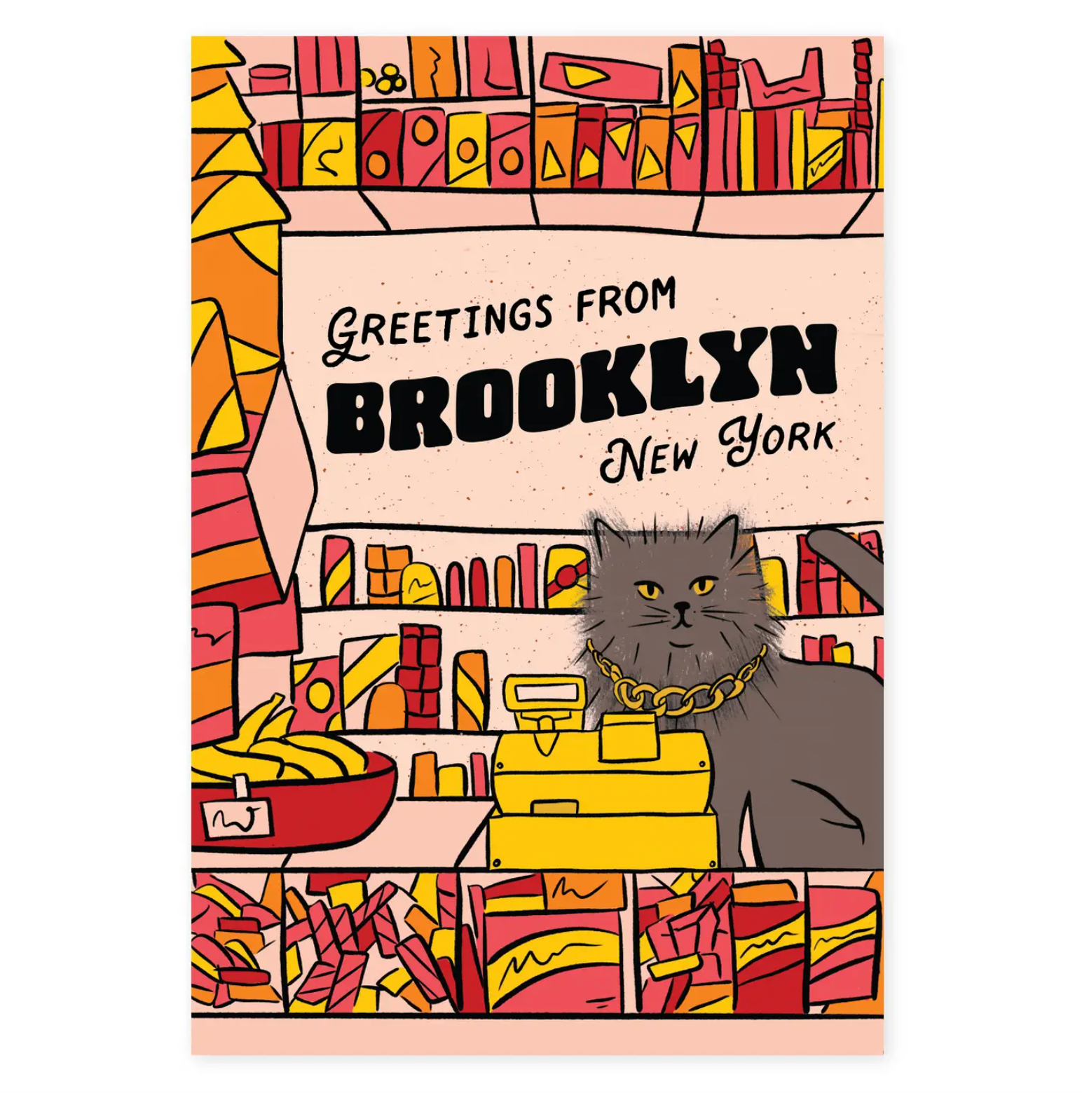 Greetings from Brooklyn Bodega Cat Postcard