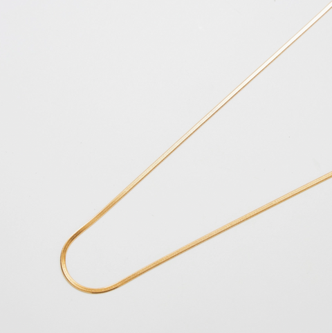 Ultra Thin Gold Herringbone Necklace