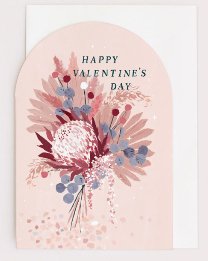 Valentine's Card | Floral Love Card | Dried Flower Bouquet Card
