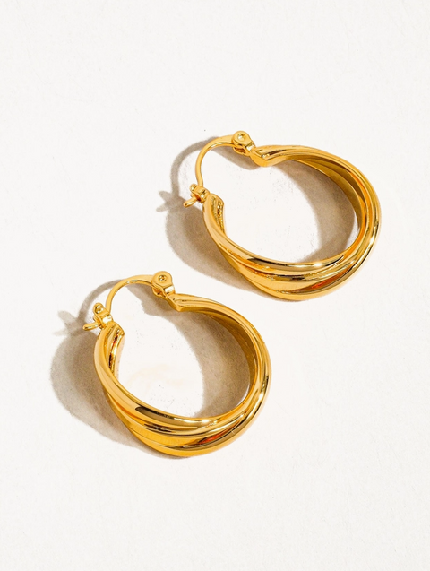 Cheyenne 18k Gold Twisted Hoop Earring Yellow Gold