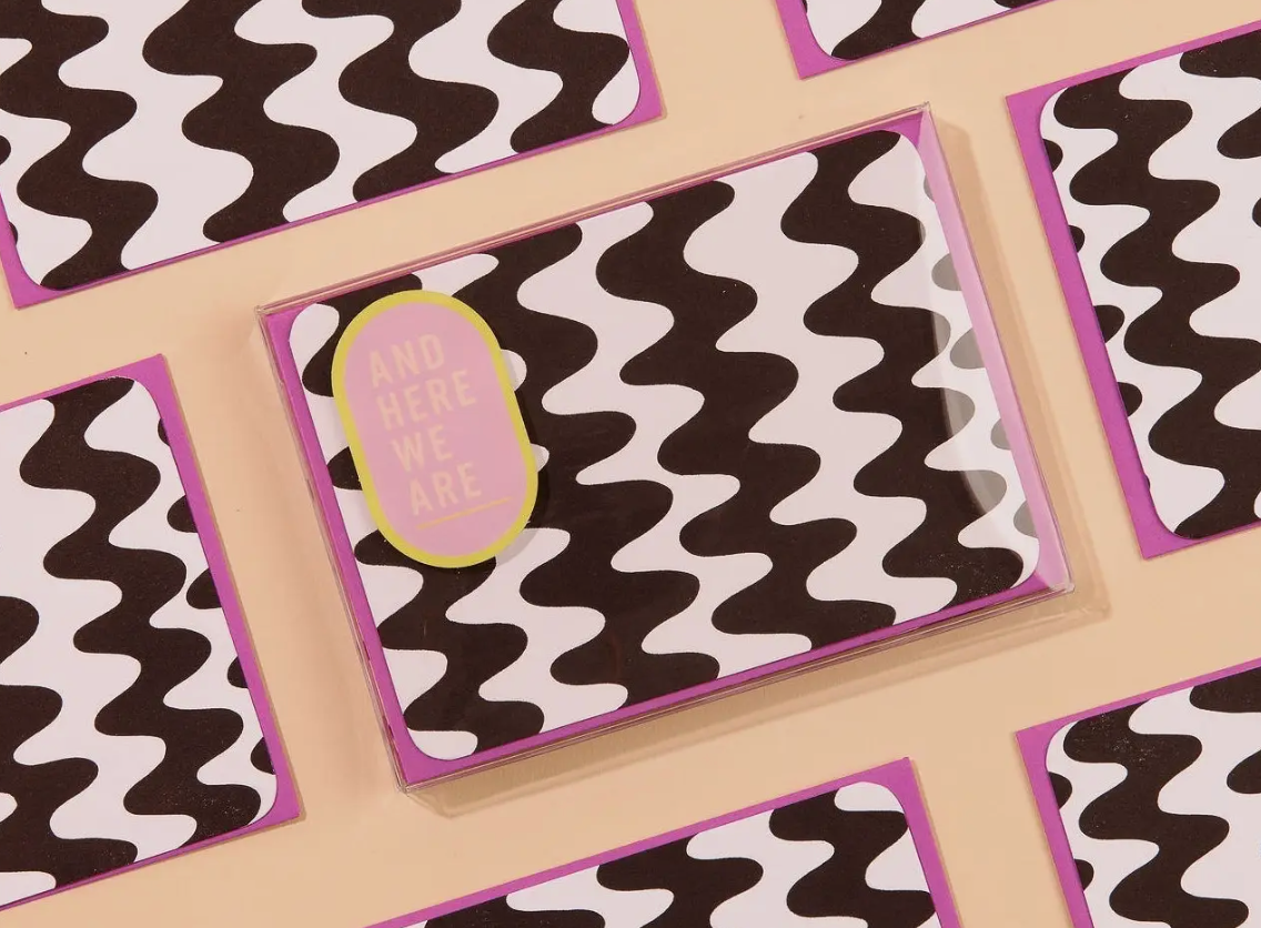 Copacabana Notecard Stationery Set - Mosaic, Wavy