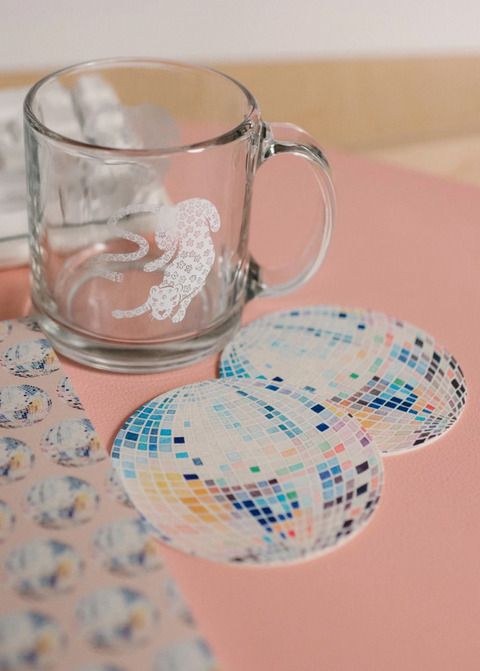 Rainbow Disco Ball Coasters (Set of 4)