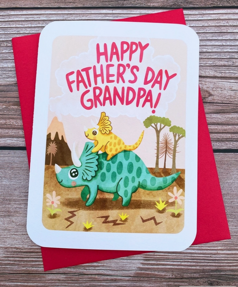 Dinosaur Father's Day Card For Grandpa