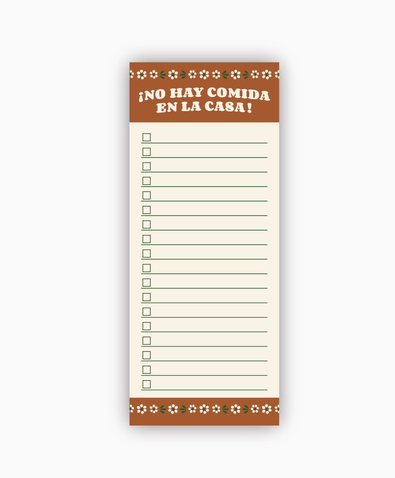 No Hay Comida En La Casa Grocery List Magnetic Notepad