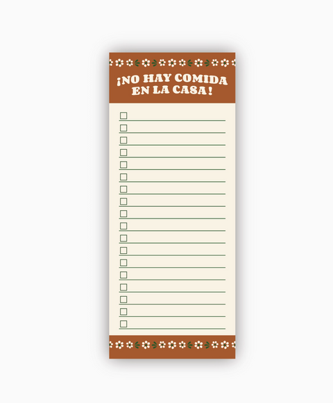 No Hay Comida En La Casa Grocery List Magnetic Notepad