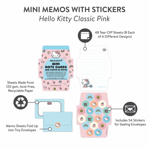 Hello Kitty Mini Note Cards with Stickers