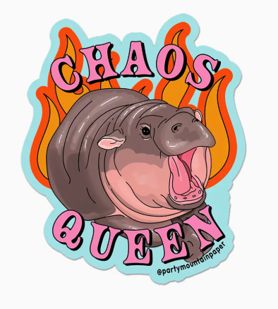 Chaos Queen Hippo Moo Deng Sticker
