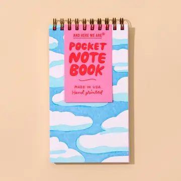 Letterpress Small Spiral Notebook (Lined)—Sky and Clouds
