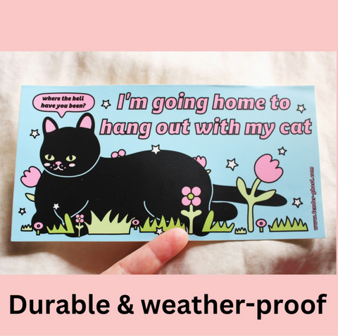 Hang Out with My Cat Bumper Sticker