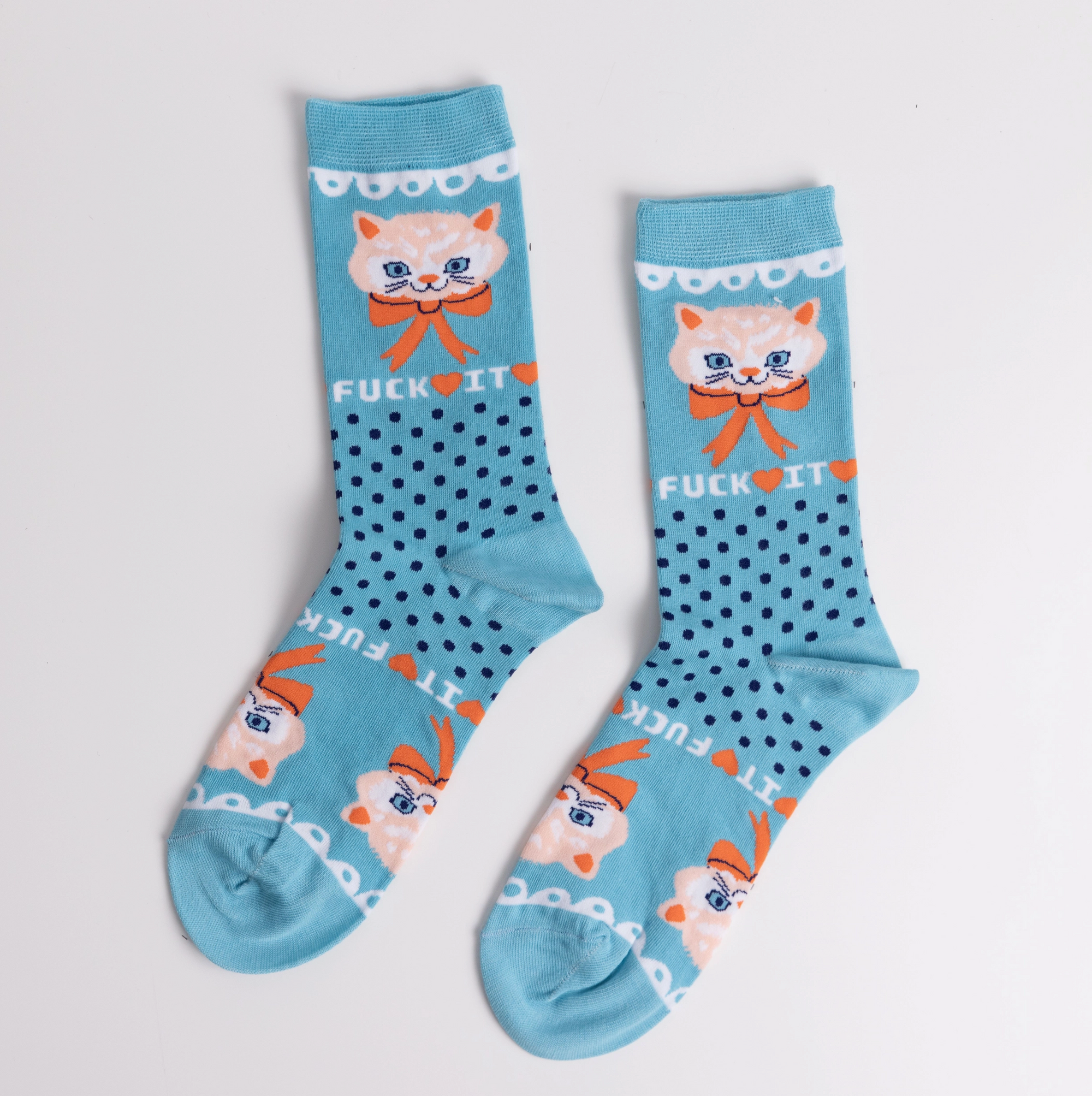 F*Ck It Kitty - Small Crew Socks
