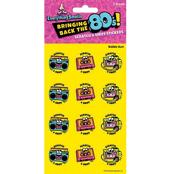 Bubble Gum Boombox Scratch & Sniff Stickers
