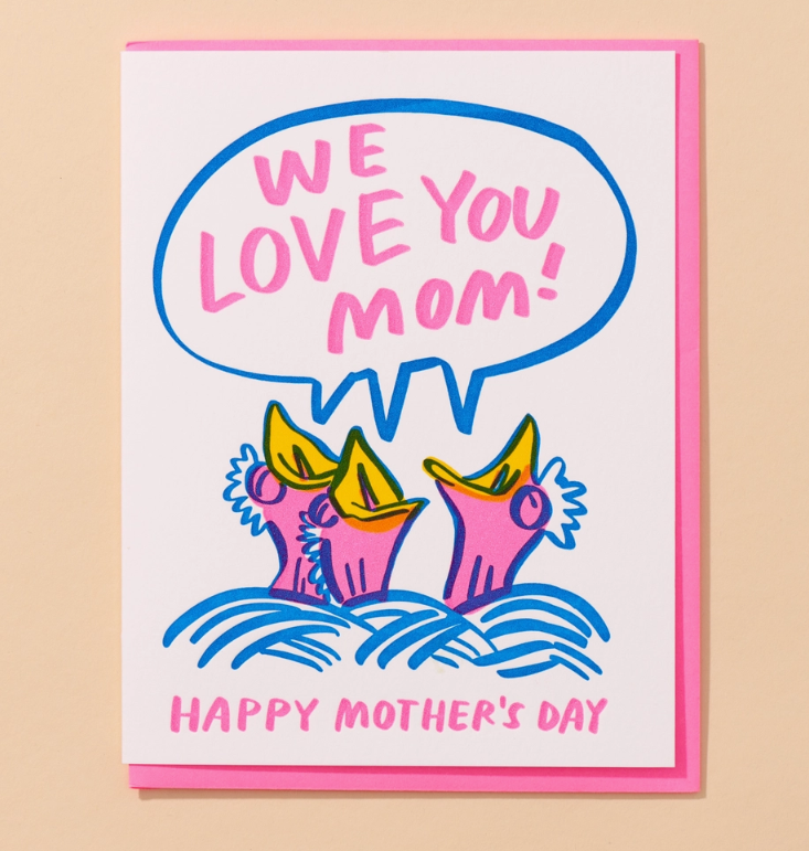We Love You Mom Letterpress Mother's Day Card