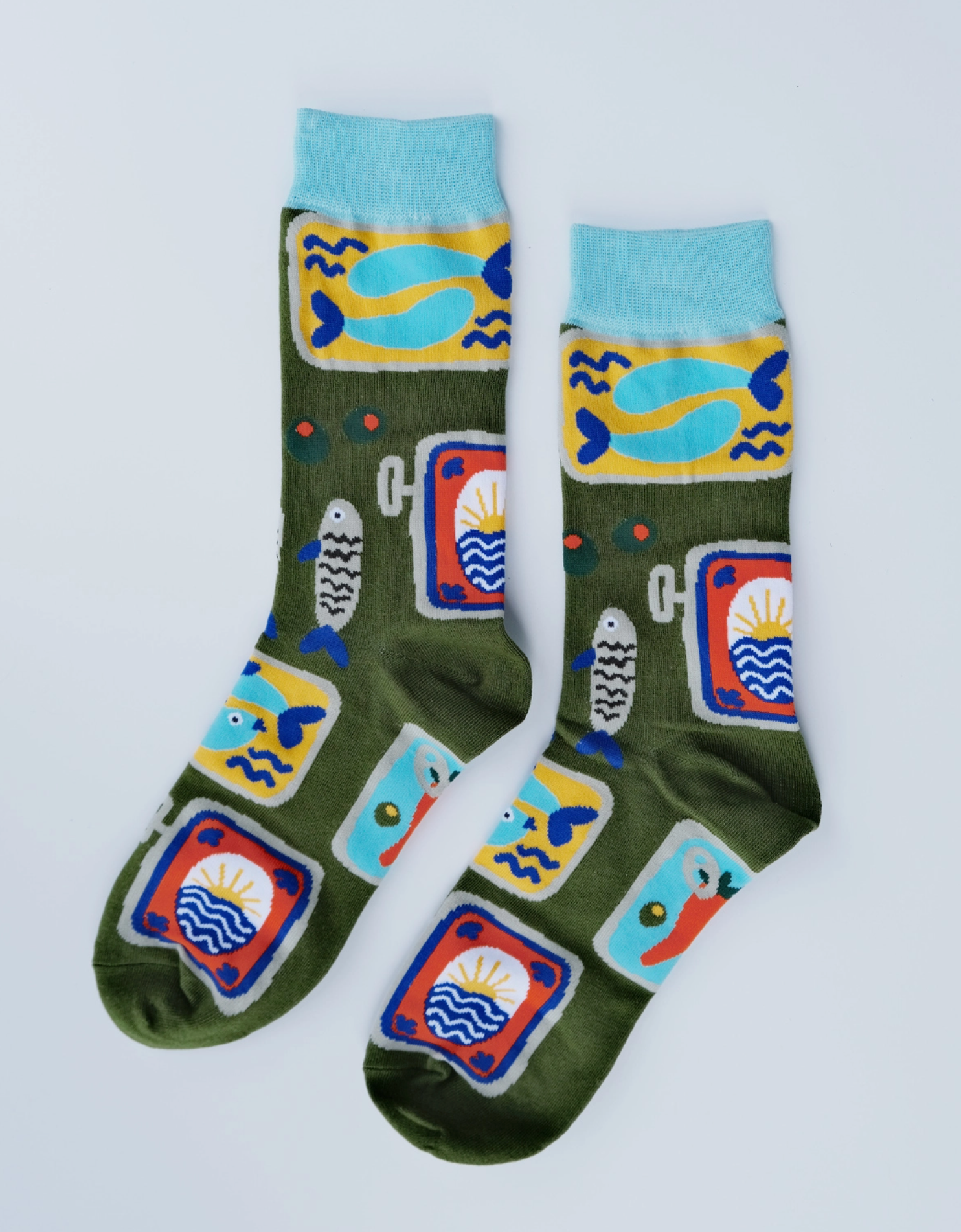 Tinned Fish 100% Cotton Women's Crew Socks