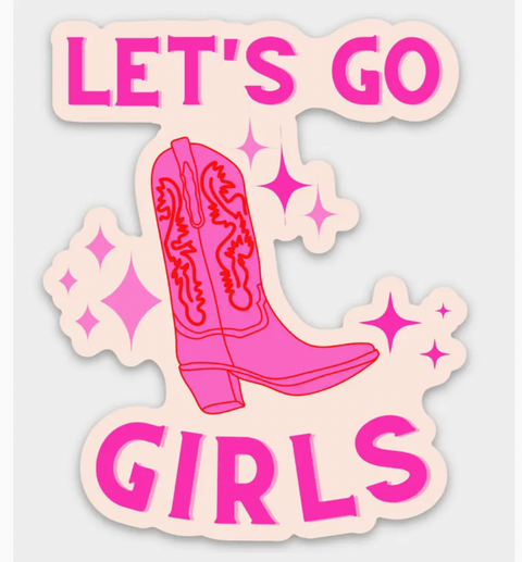 Let's Go Girls Pink Boot Sticker