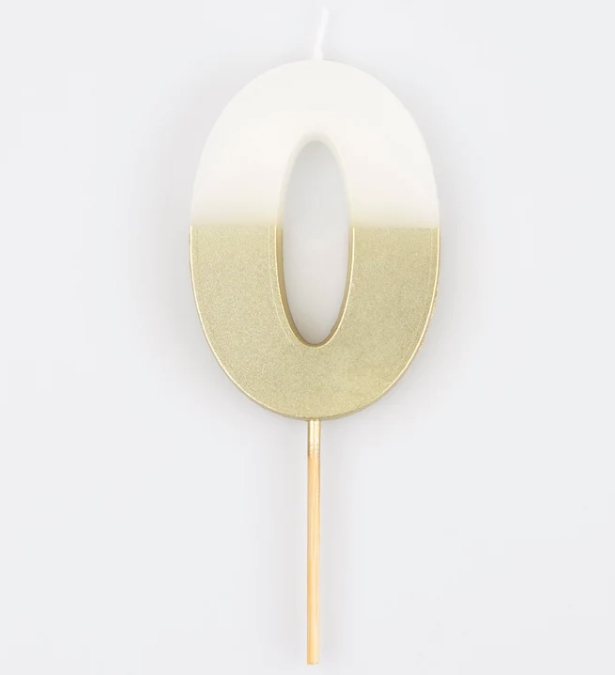 Gold Dipped Number Candle