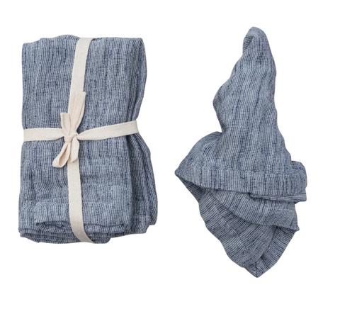 Woven Cotton & Linen Napkins, Set of 4 - Chambray