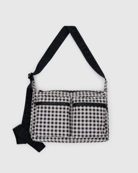 Medium Cargo Crossbody Black & White Gingham