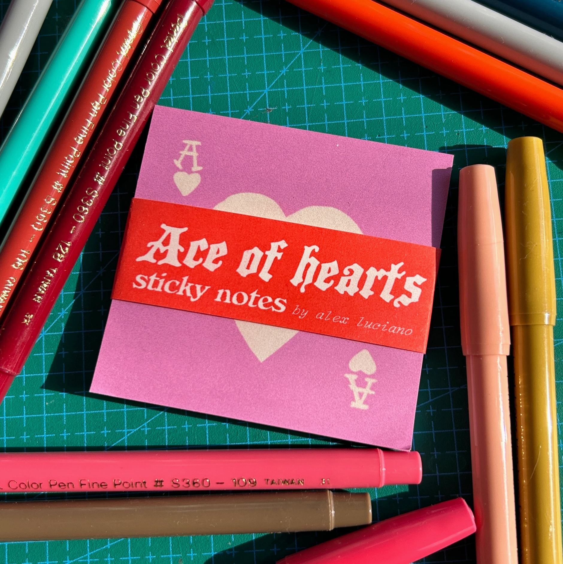 Ace of Hearts Sticky Note Pad