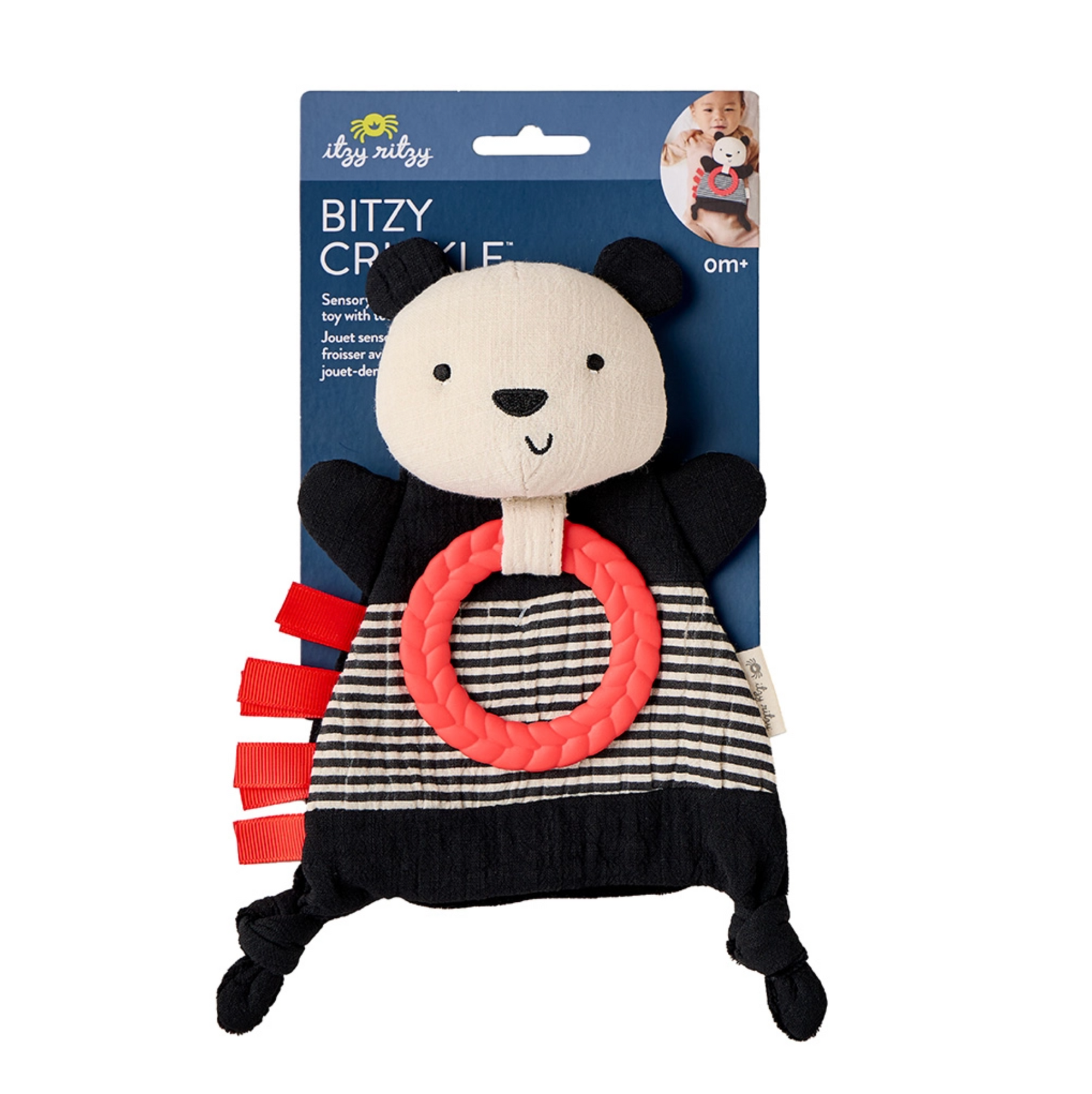Bitzy Crinkle Sensory Toy with Teether Panda