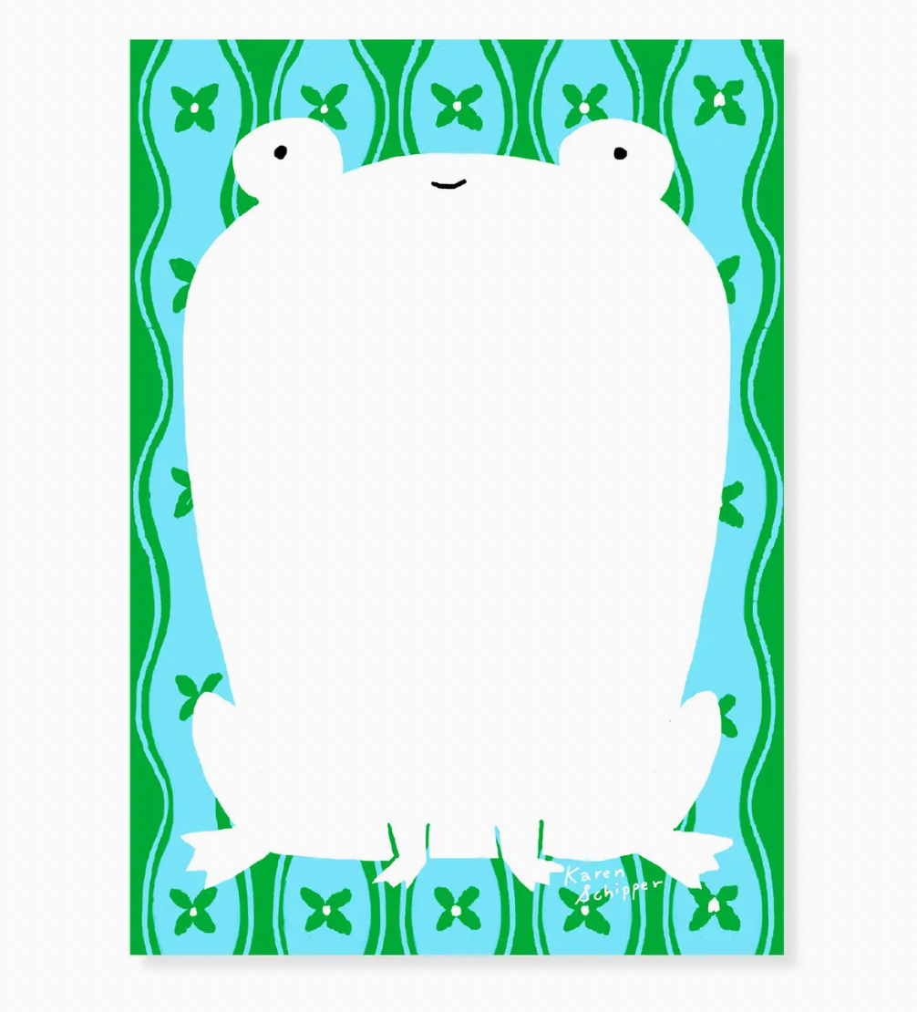 Frances Frog - Cute Animal Retro Background Notepad