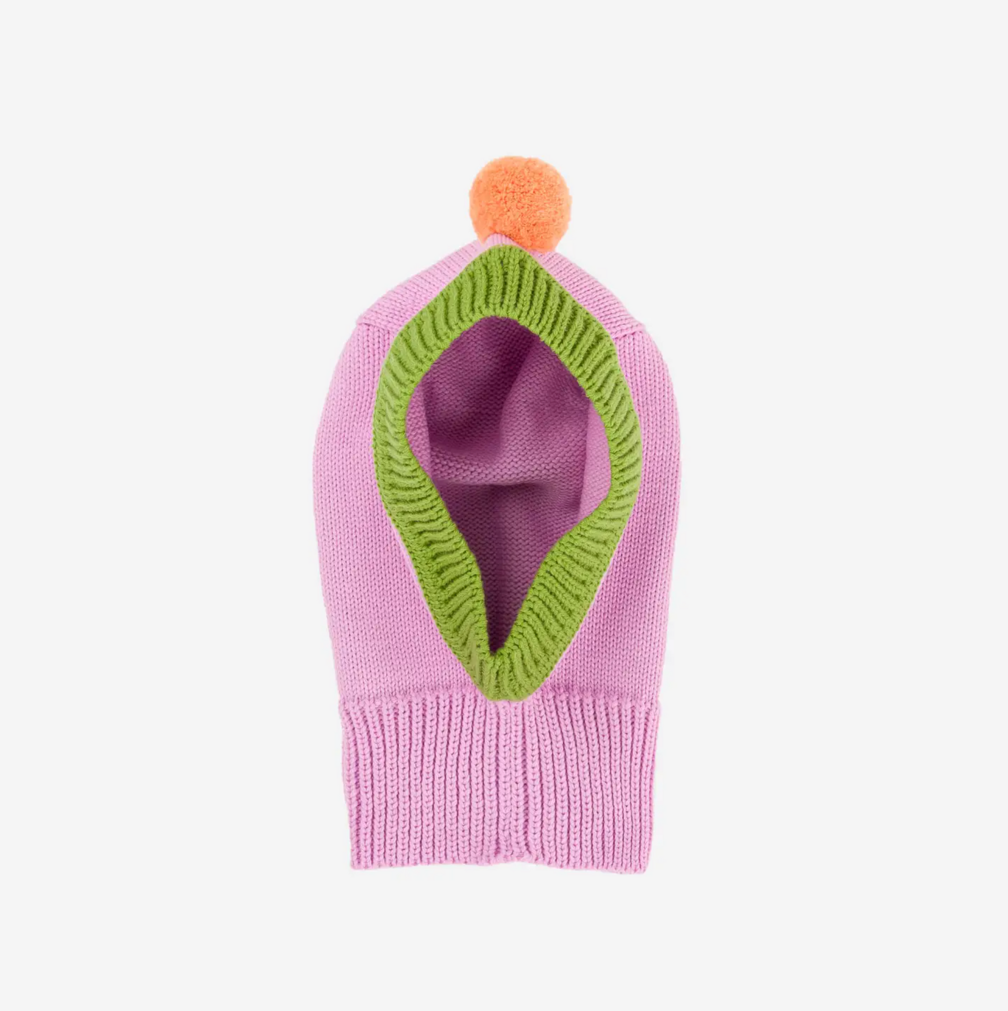 Kids Pom Balaclava Peach Lilac