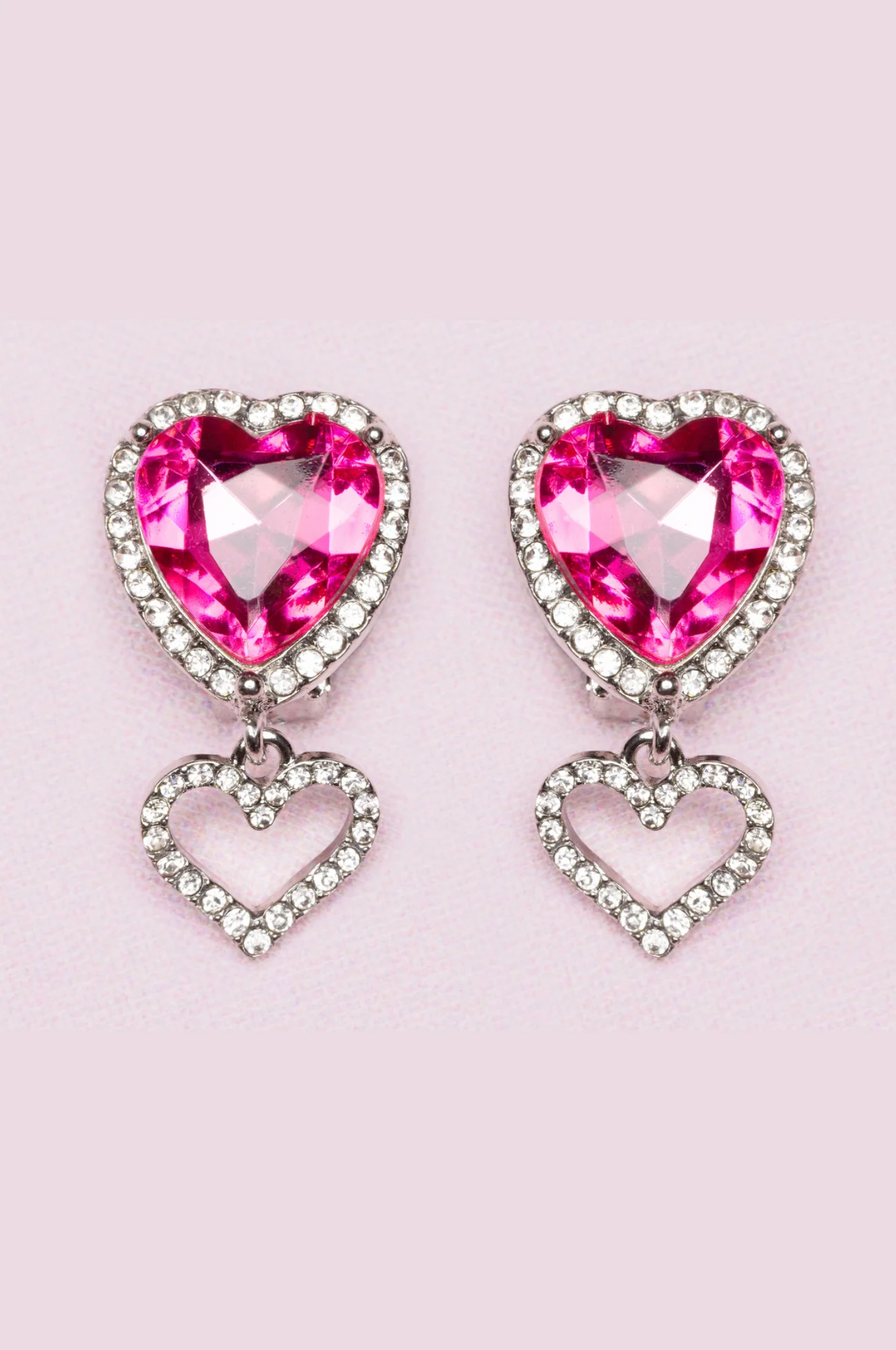 Boutique Heart Jewel Clip On Earrings - Stay Forever
