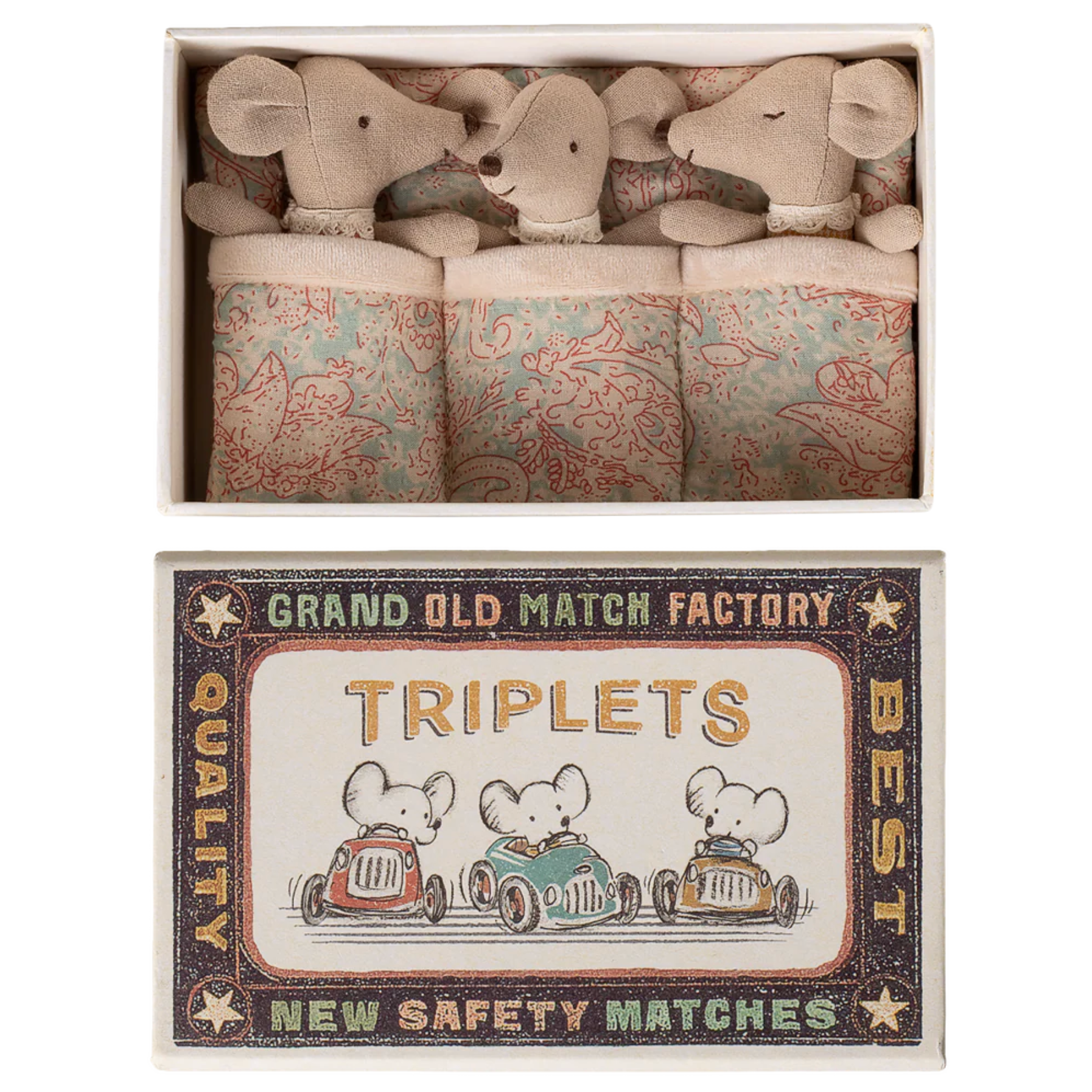 Triplets, Baby mice in matchbox