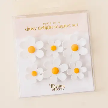 Daisy Delight Magnet Set–White