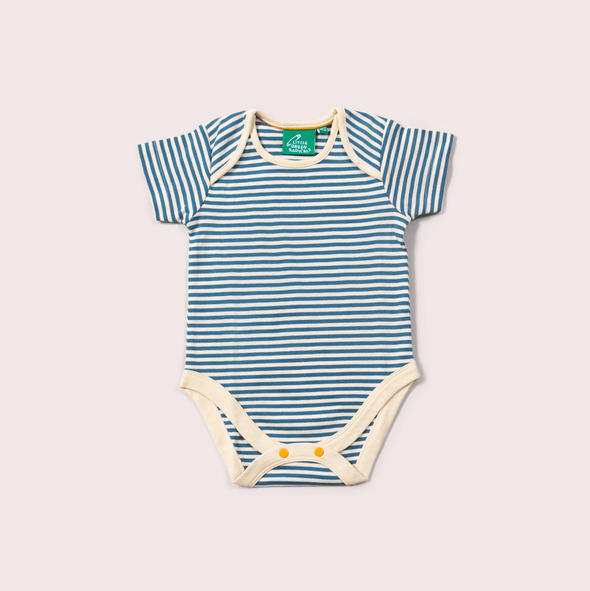 Blue Striped Organic Baby Bodysuit