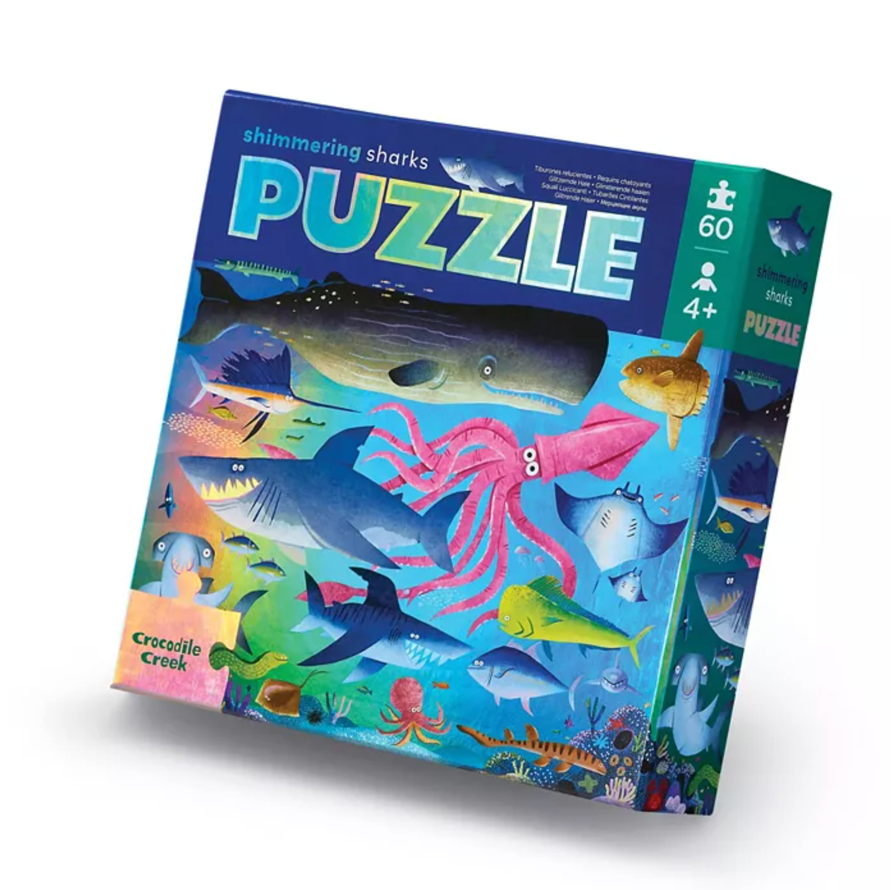 60 Pc Holo Puzzle Shimmering Sharks