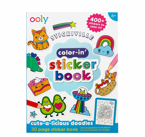 Stickiville Color-In’ Sticker Book: Cute-A-Licious Doodles