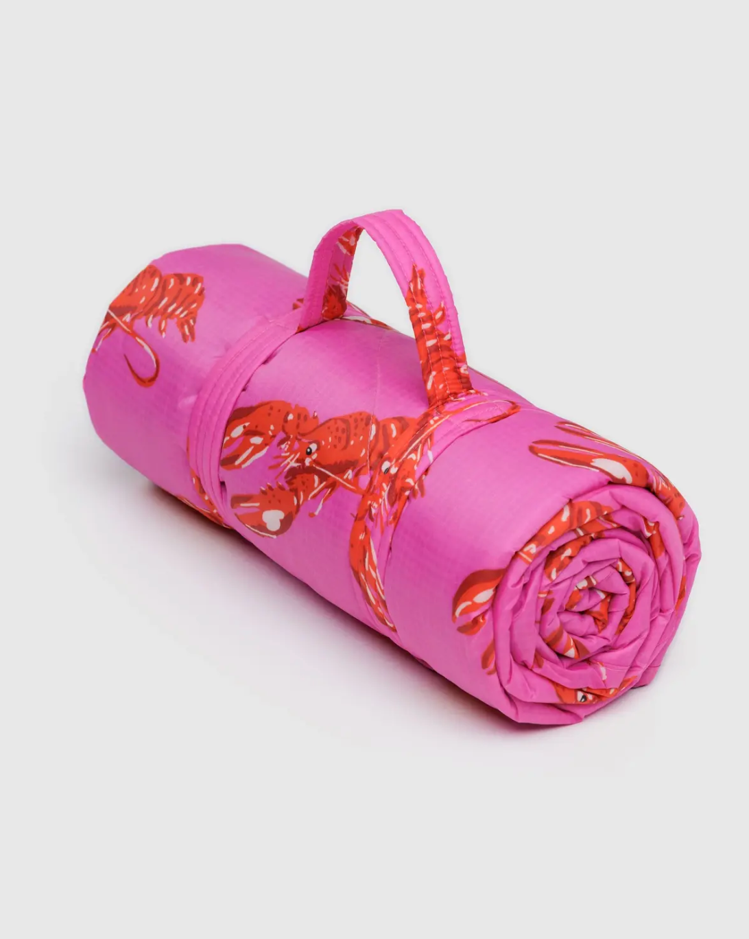 Puffy Picnic Blanket - Pink Lobster