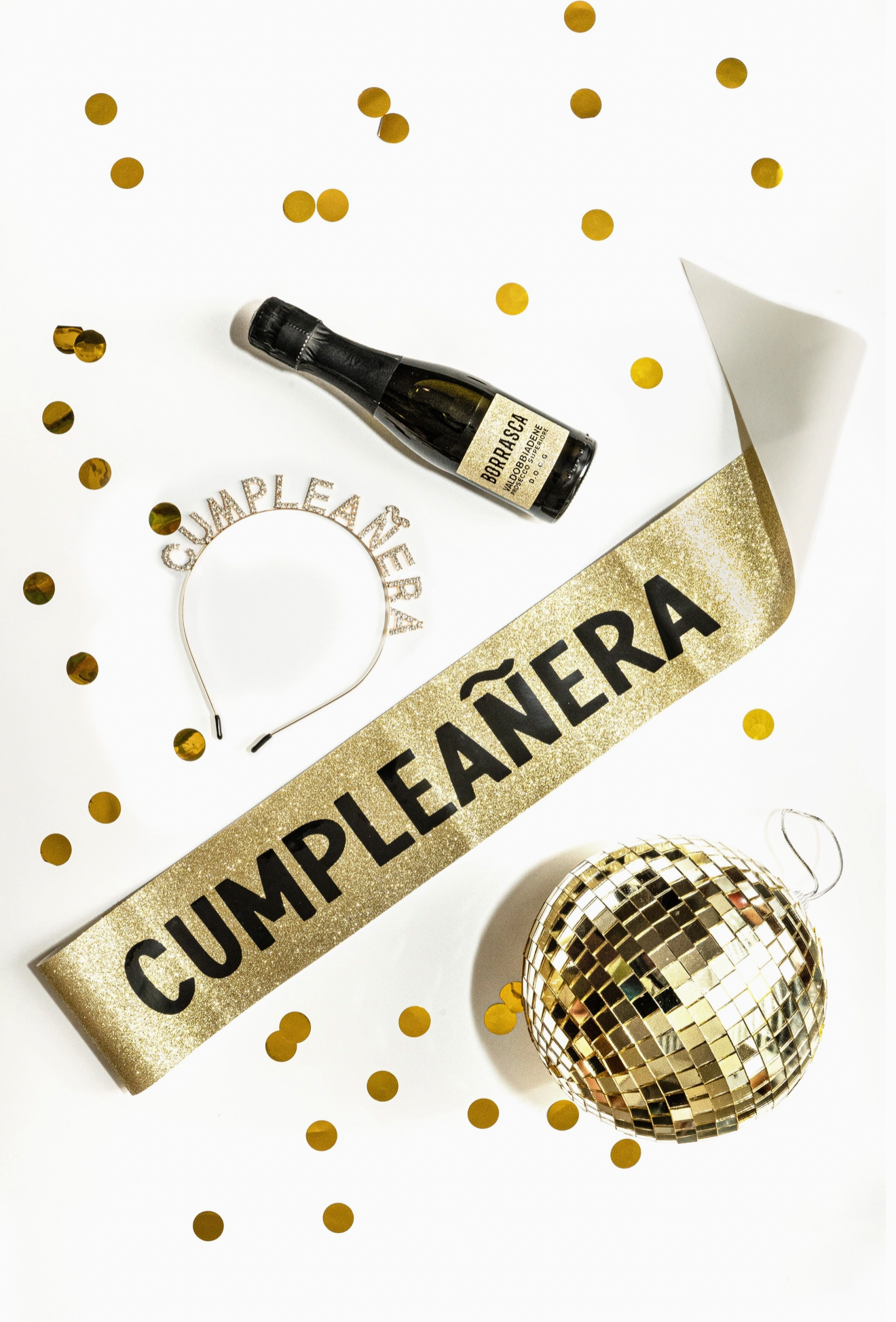 "Cumpleañera" Gold Birthday Headband & Sash Set